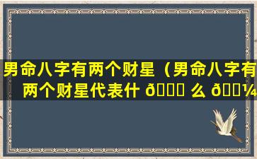 男命八字有两个财星（男命八字有两个财星代表什 🐕 么 🌼 ）